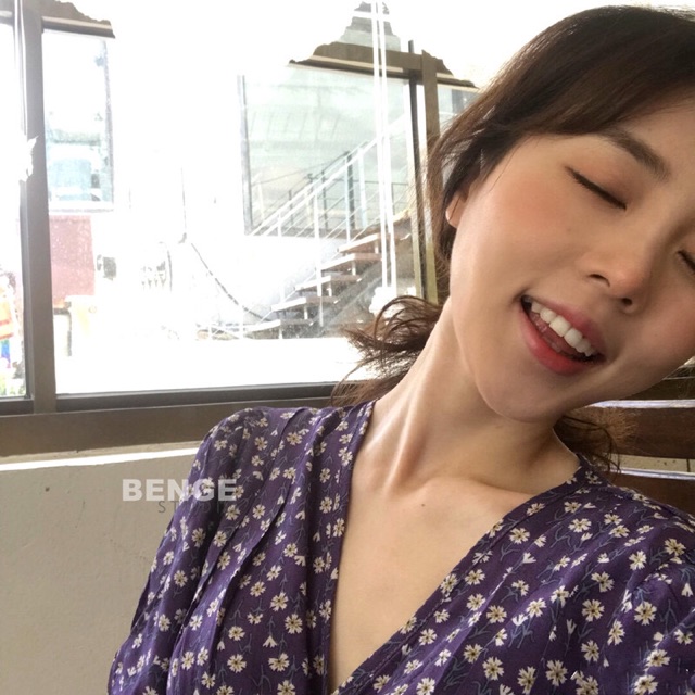 Váy hoa nhí tím dài dáng dài, ngắn tay, dài tay