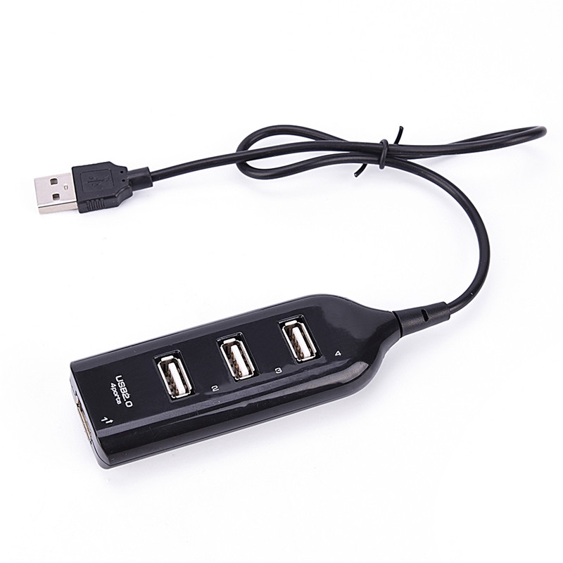 Bộ chia 4 cổng USB tốc độ cao màu đen cho PC Laptop