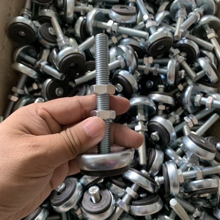 chân tăng chỉnh phi 50xM12x100mm | Chân tăng chỉnh đế cao su