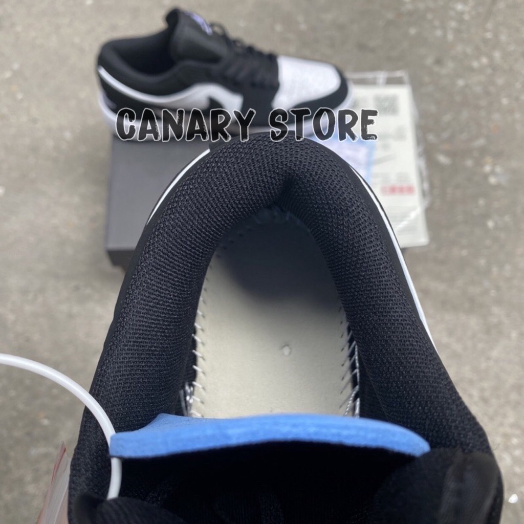 HoPi | Giày sneaker Jordan 1 low. màu đen trắng da lộn full box bill.