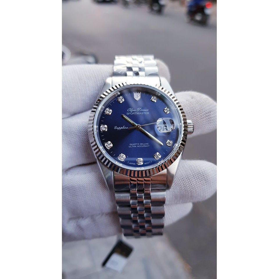 Đồng hồ đôi nam nữ dây kim loại Olym Pianus OP89322 MS / OP68322 LS mặt xanh