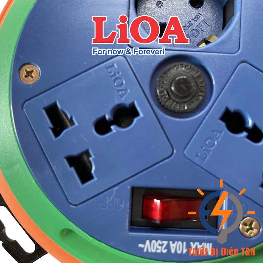 Ổ cắm điện tròn đa năng LIOA, kiểu đĩa bay, 3 lỗ, 6 lỗ, 1 công tắc, dây dài 5M, 10M