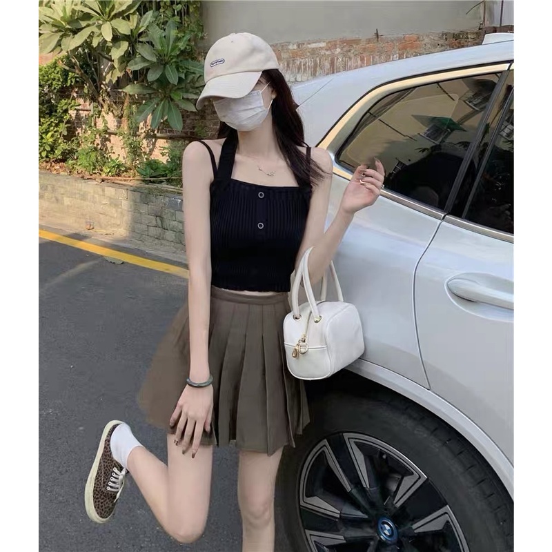 MS630 Áo kiể nữ hai dây cổ yếm đính cúc