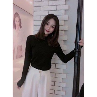 Áo Thun Nữ Kiểu Dáng Body, Dài Tay, Cổ Tròn, Dáng Ôm, Co Giãn 4 Chiều | BigBuy360 - bigbuy360.vn