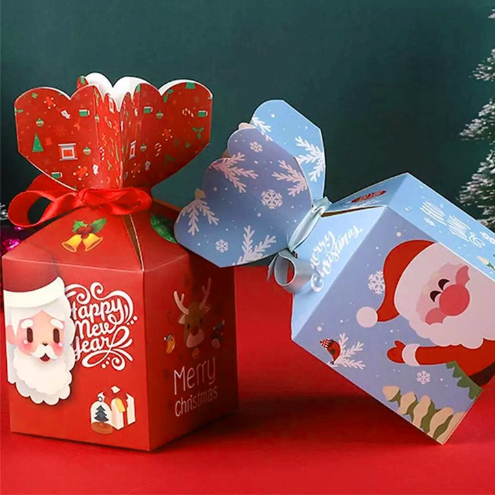 Hộp quà Giáng sinh, Hộp quà Noel nhỏ xinh khóa tim phối ruy băng phong cách Hàn Quốc ngộ nghĩnh đáng yêu Baby-S – SG004