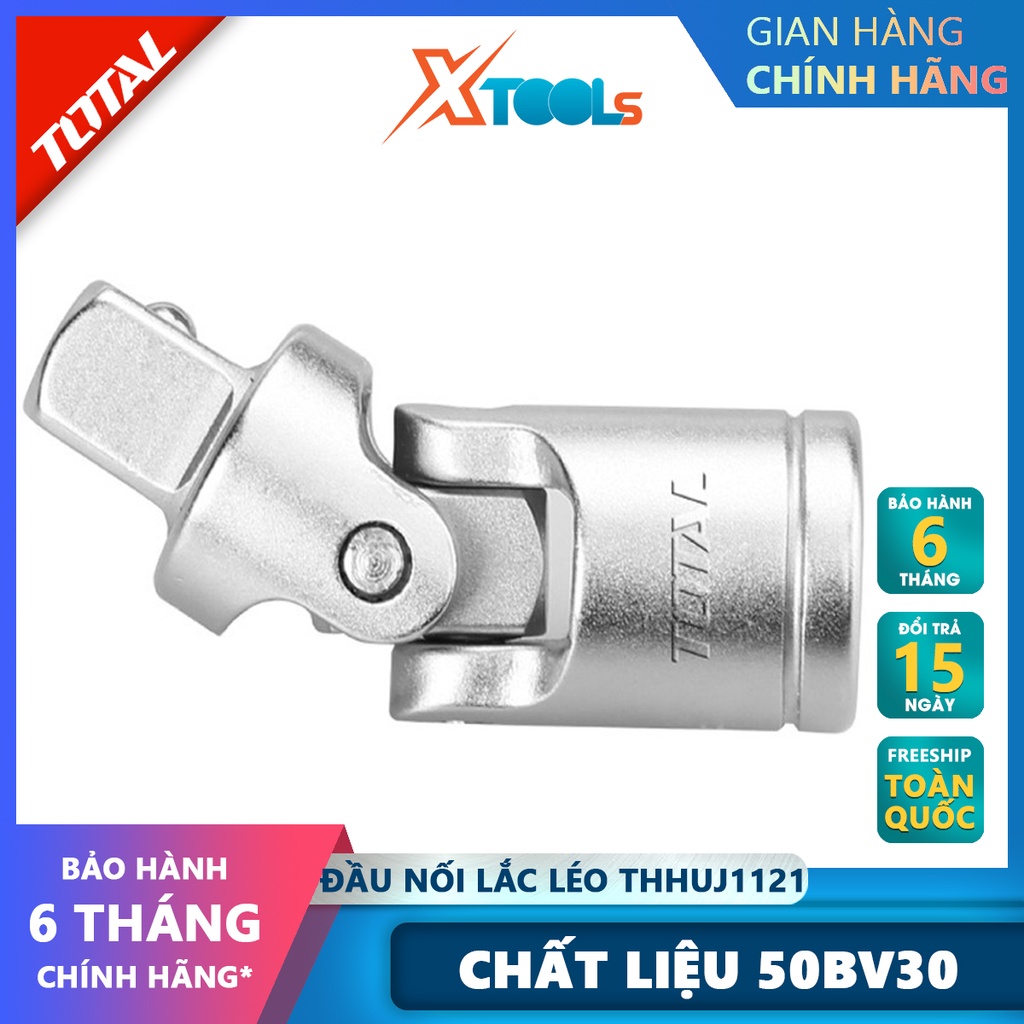 Đầu nối lắc léo 1/2 inch TOTAL THHUJ1121 | nối đầu tuýp Chất liệu 50BV30, mạ crôm và chịu nhiệt để kết nối cần tuýp, đầu