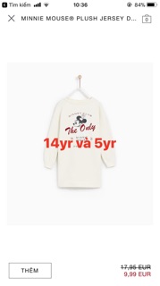Đầm nỉ zara mẹ và bé hàng auth order