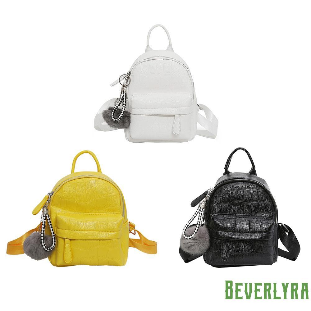 【Low Price】Women Zipper Stone Lines Backpack College Students Casual All-Match Bag 