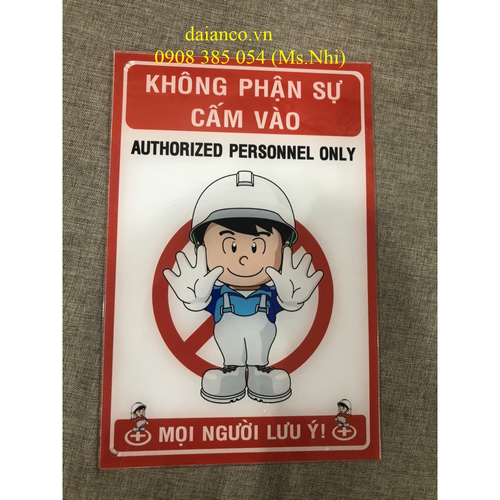 BIỂN CẢNH BÁO CHẤT LIỆU MICA ĐÀI LOAN 3 LY (30x20cm) CẮT LAZER- HÌNH THẬT, CÓ SẴN