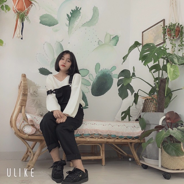 Yếm kaki quần dài mẫu mới màu đen (ảnh thật) | BigBuy360 - bigbuy360.vn