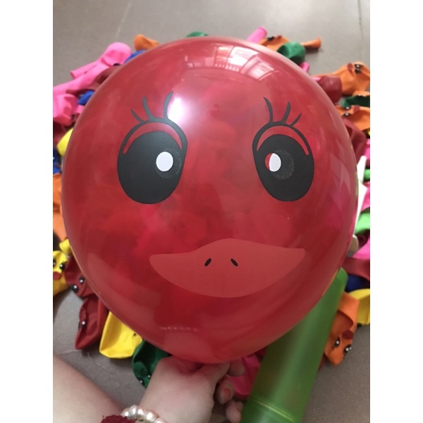 Bóng tròn mặt cười mặt con vịt nhiều màu sắc