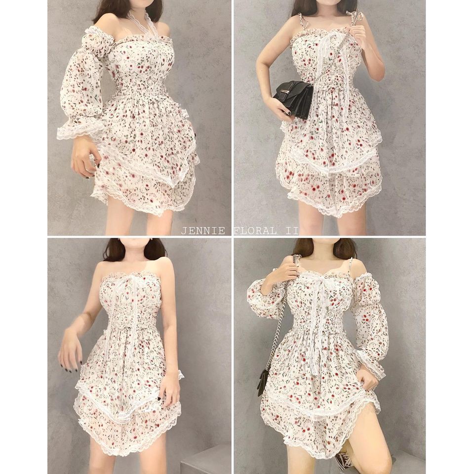 [Mã SKAMFA06 giảm 10% tối đa 50K đơn 0Đ] JENNIE FLORAL DRESS v2