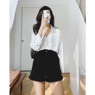 Áo sơmi trắng basic freesize form rộng (ảnh và video thật)