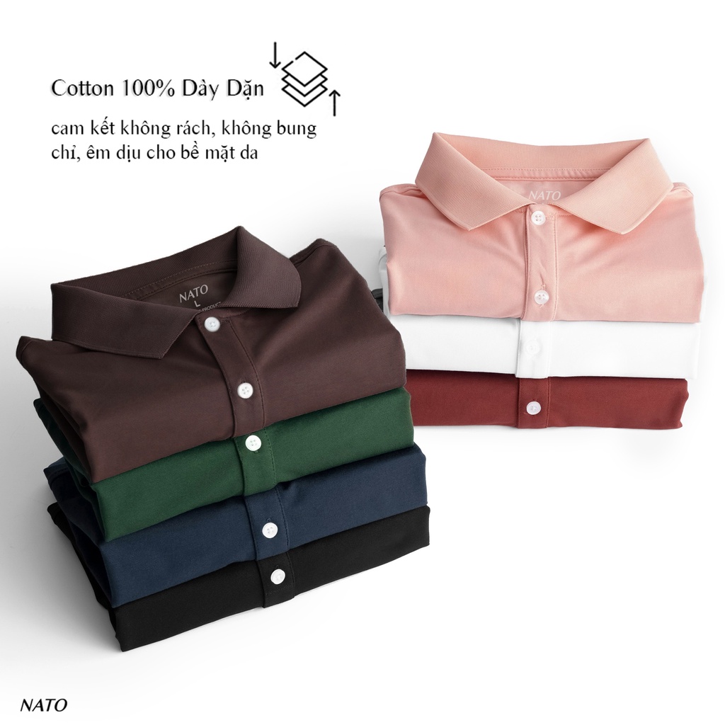 Áo Thun Polo Nam BASIC Vải Cotton Cá Sấu Cao Cấp Chuẩn Đẹp Tay Ngắn Có Cổ Màu Đen Đỏ Trắng Xanh Navy Trơn Họa Tiết NATO