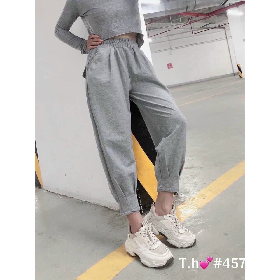 Quần Jogger Nỉ Trơn 2 Màu Unisex Q457