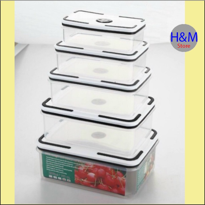 Hộp Nhựa Đựng Thực Phẩm Tủ Lạnh Có Lỗ Thoát Nước Khóa Thoát Khí Dễ Dàng Bảo Quản Rau Củ