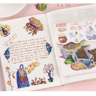 Set 40 sticker washi trang trí planner ,scrapbook