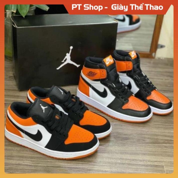Giày Jordan Low Cam Đen hight low đủ phụ kiện , Giày JD1sneaker vàng cao thấp hot trend