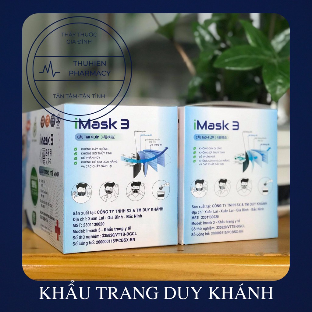 Khẩu trang y tế Imask Duy Khánh 4 lớp (Hộp 50 cái)