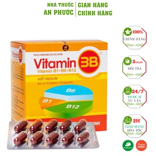 Viên Uống Vitamin 3B Phúc Vinh ⚡ CAM KẾT CHẤT LƯỢNG  ⚡ Giúp bổ sung và dự phòng thiếu hụt Vitamin B1, B6, B12 cho cơ thể