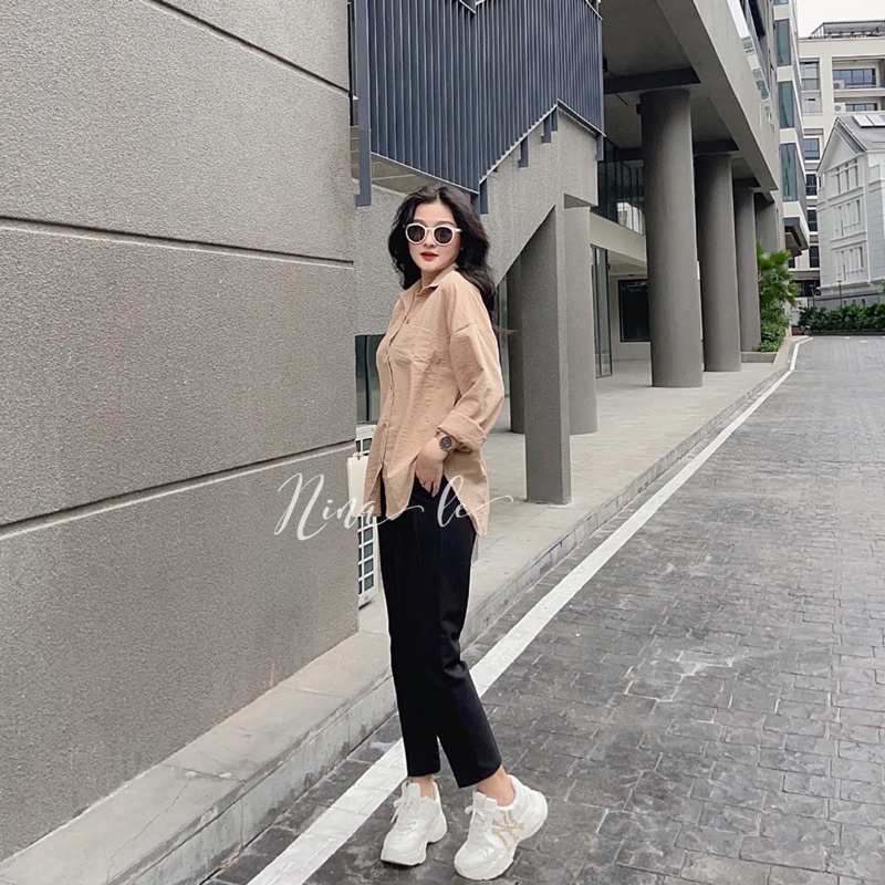 Áo Sơ mi dài tay unisex ❤️sơ mi trơn ❤️ dáng rộng 1 túi ulzzang