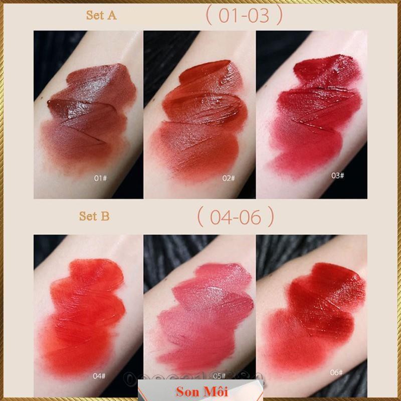 Set 3 cây son kem lì Herorange Fluffy Lip Glaze trang điểm môi HT2