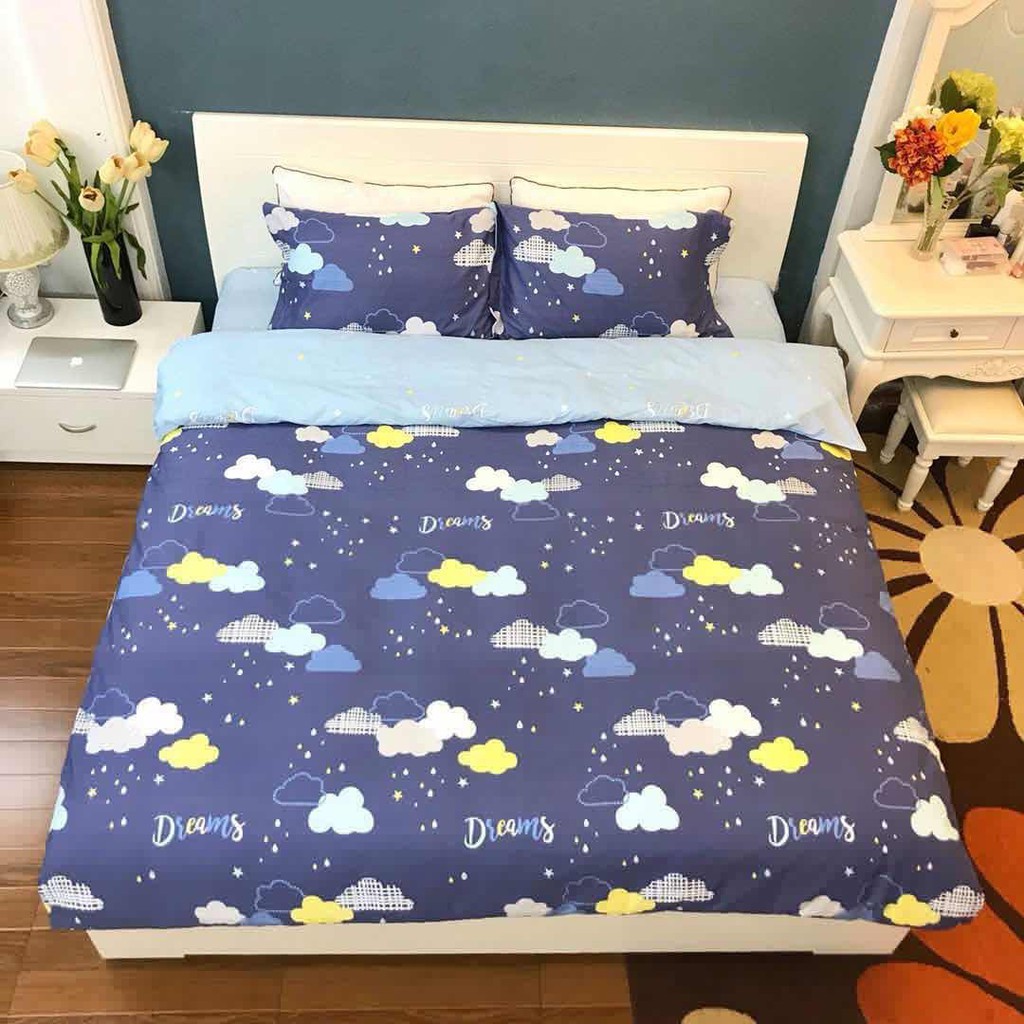 Bộ ga gối drap bo chun và 2 vỏ gối cotton poly HuPa size 1m6/1m8x2m nhiều mẫu (có kèm vỏ gối ôm)