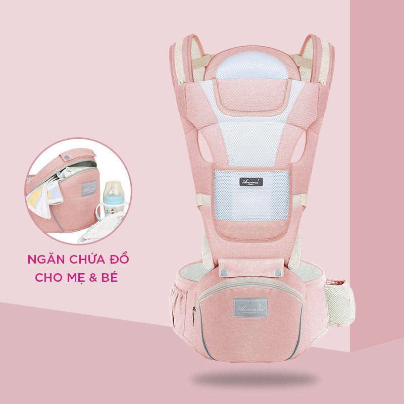 [babymart6688] - Địu em bé 6 tư thế mềm mại thoáng khí chống gù lưng GD01