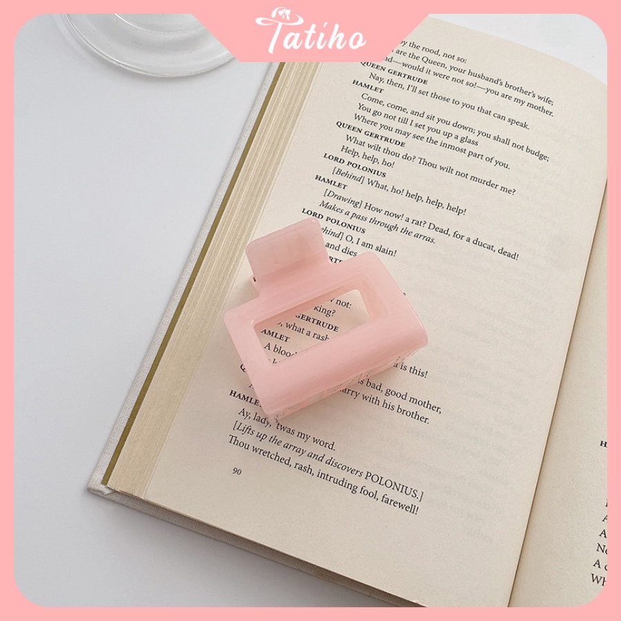 Kẹp Tóc Càng Cua Hình Vuông Trơn Size 9cm Hottrend Phong Cách Hàn Quốc Hottrend Dễ Thương - Tatiho - Mã KT011