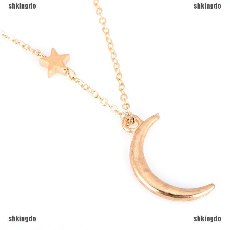 Dây chuyền mạ vàng/bạc mặt hình mặt trăng thanh lịch