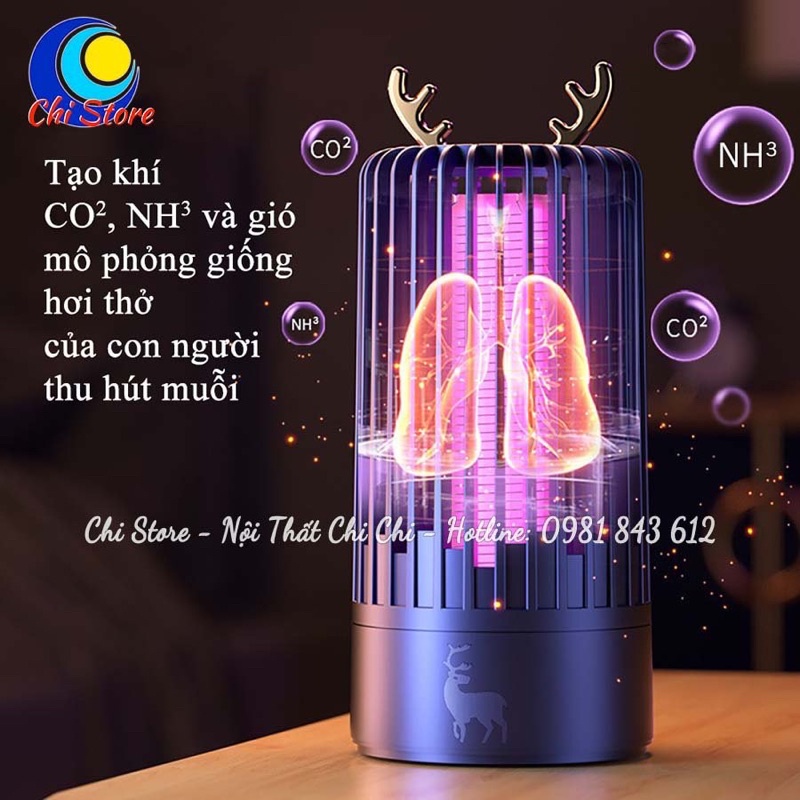 Đèn Bắt Muỗi Thông Minh Hình Trụ, Đèn Diệt Muỗi, Côn Trùng Hiệu Quả Hiện Đại Siêu Đẹp