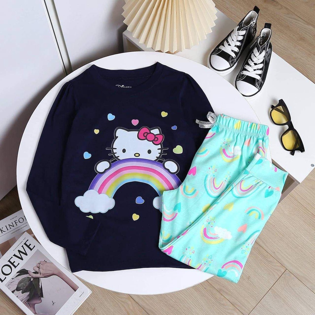 Set Đồ Bộ Dài Bé Gái DN - Navy Hello Kitty