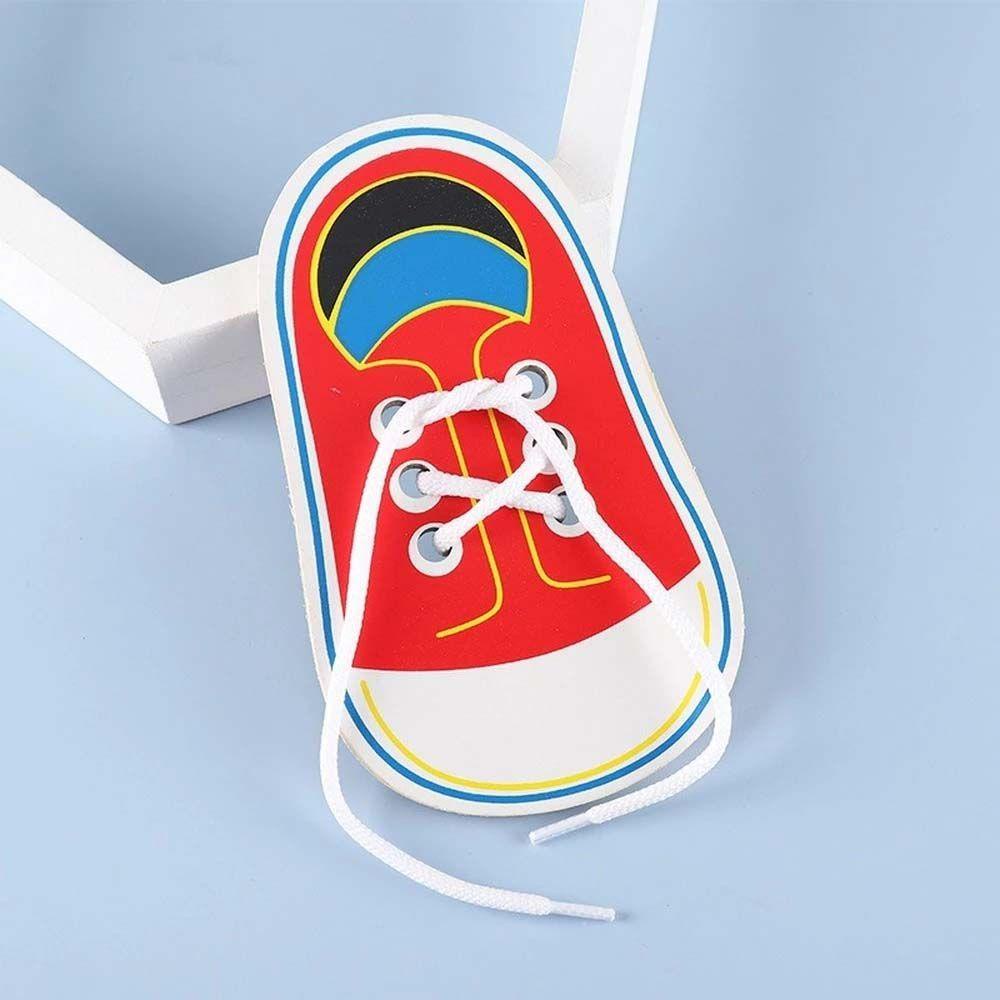 Đồ Chơi Xếp Hình Giày Buộc Dây Giày Bằng Gỗ Giáo Dục Sớm Cho Bé