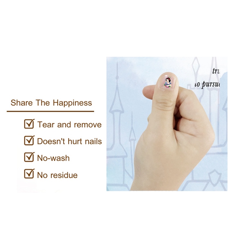 Bộ 5 Miếng Dán Móng Tay Hình Công Chúa Disney Dễ Thương Cho Bé