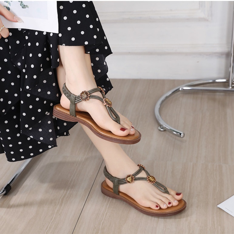 Dép Xỏ Ngón Đế Bằng Phong Cách Bohemian Cho Nữ