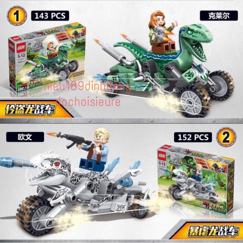 Lắp Ráp xếp hình non Lego Jurassic World 99685 : Xe máy khủng long