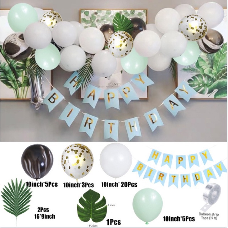 Combo Set Bóng Bay Sinh Nhật Style Korea Chọn Mẫu BB00