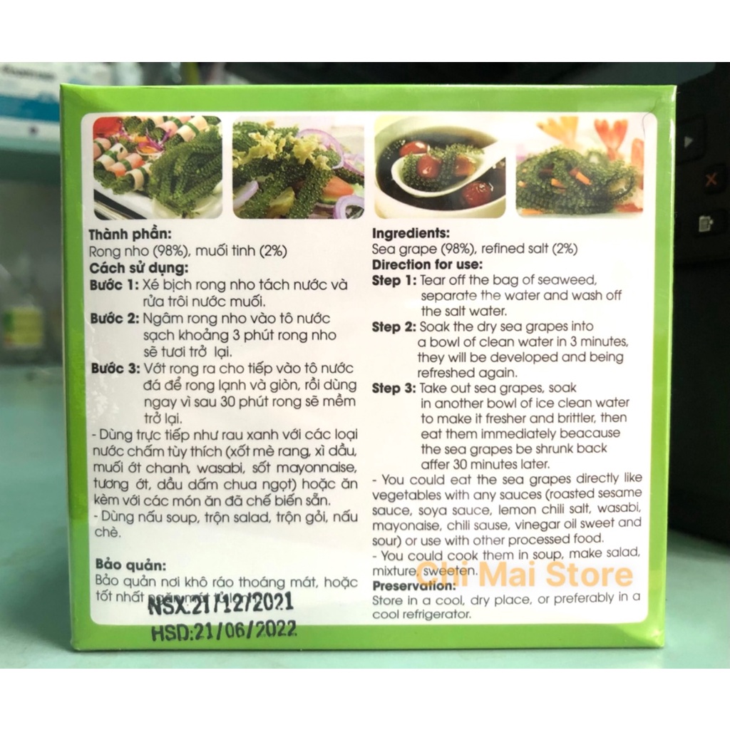 Rong nho tách nước Sea Việt Hộp 220g - KÈM 1 Chai Nước chấm mè rang KEWPIE 180ml | BigBuy360 - bigbuy360.vn