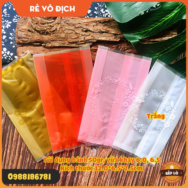 Túi đựng bánh trung thu vòng hoa tròn loại 50gr 100gr 125gr  XINH XẮN - 1 set 100 túi