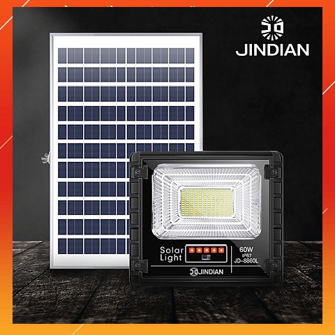 [JINDIAN - 60W] Đèn Năng Lượng Mặt Trời JinDian JD-8860L Công Suất 60W, Khung Nhôm, Chip Led "SMD" - BH 03 Năm