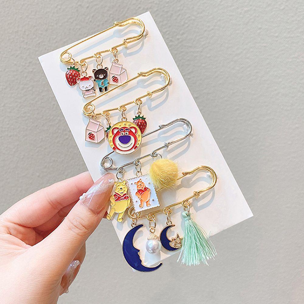 MXGOODS Trâm Cài Áo Hình Cô Gái Và Hoa / Mặt Trăng / Mèo / D