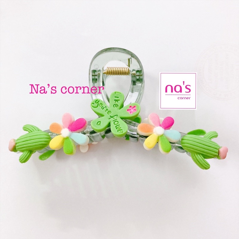 Gấp tóc nhựa trong kẹp gắp tóc càng cua đính hoa nơ gấu thỏ