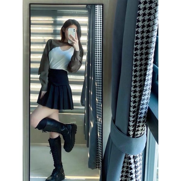 Áo CROPTOP chéo vai -Ju Seok Kyung PENTHOU Kèm ẢNH THẬT Cuộc chiến thượng lưu