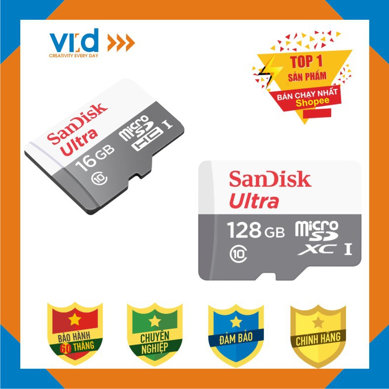 [QUÀ TẶNG] Thẻ Nhớ SanDisk Micro SDHC 128GB / 64GB / 32GB / 16GB Ultra UHS-I 80MB/S - Bảo hành 5 năm | BigBuy360 - bigbuy360.vn