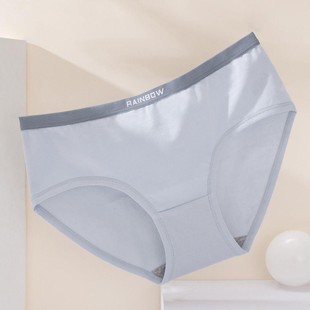 OCEANMAP Quần Lót Cotton Lưng Vừa Màu Trơn Dễ Thương Quyến Rũ Cho Nữ