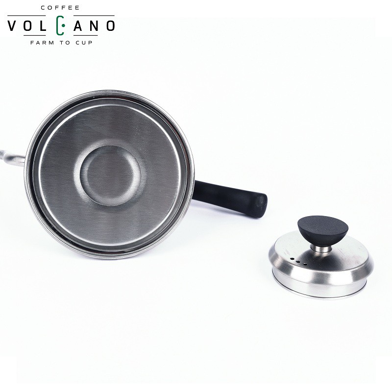 VOLCANO Ấm bình rót pha trà cà phê bằng inox, ấm rót nước cổ ngỗng