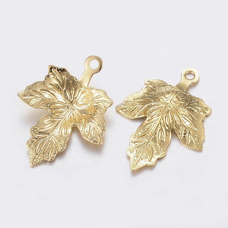 Set 1-50 Mặt Dây Chuyền Hình Lá Phong / Vỏ Sò / Lá / Trái Tim Bằng Thép Không Gỉ 304