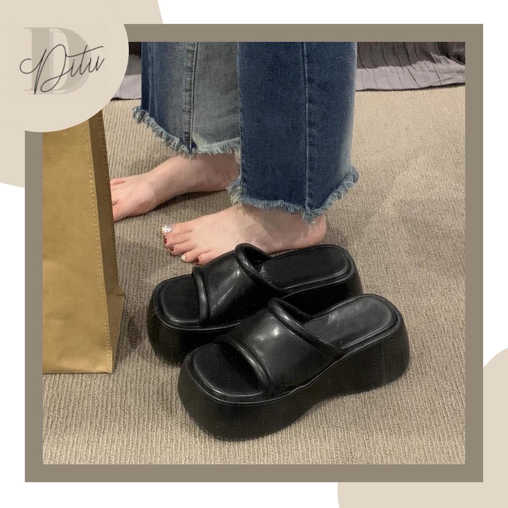 Dép Xuồng Bản To Viền Quai Phồng Cao 7 cm - Dép Đế Xuồng Siêu Xinh