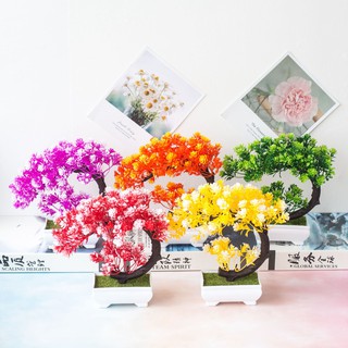 CÂY GIẢ BONSAI dáng trái tim hoa ngâu điểm -  Chậu cây hoa Phú Quý Cát Tường, trang trí, đề bàn ngày Tết sum vầy