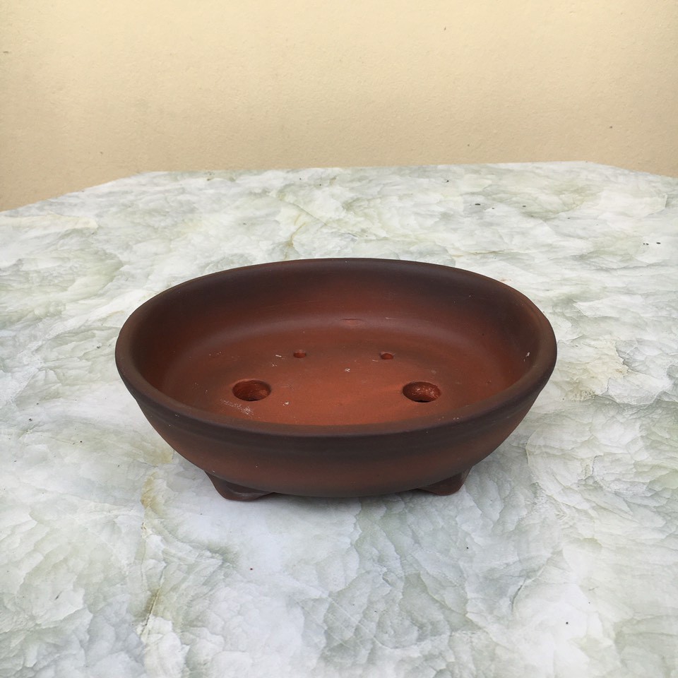Chậu bonsai Ovan mini đất nung gốm Bát tràng 1 size BM-80